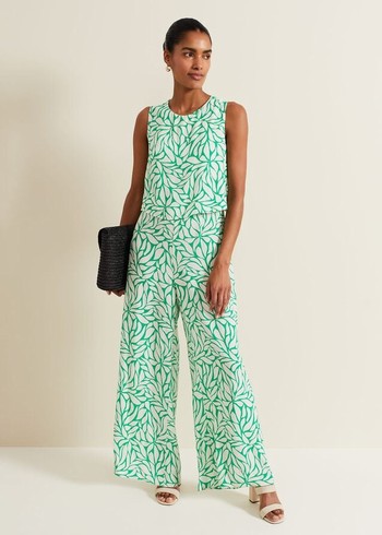 Phase Eight Aubrey Geo Jumpsuit Green Australia | ZO3762108